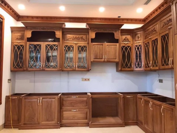 Tủ Bếp Gỗ Sồi Nga MS24-Chung cư Shunshine Center Từ Liêm